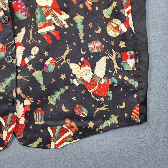 111 Main Womens Vest XXL 2XL Christmas Tree Santa Holiday Reindeer Office Vtg - Picture 9 of 12
